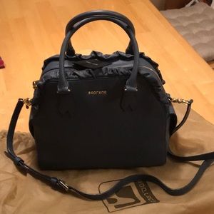 Soprano blue leather satchel
